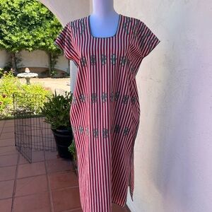 Tuckernuck Red and White Striped Midi Dress